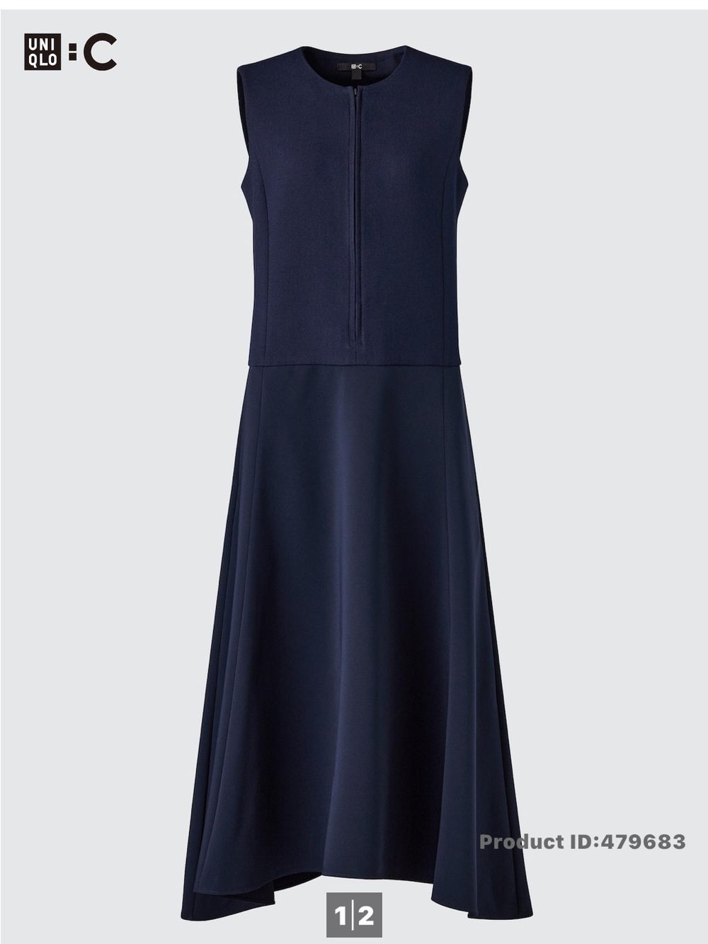 Uniqlo Women's Navy Sleeveless A-Line Dress